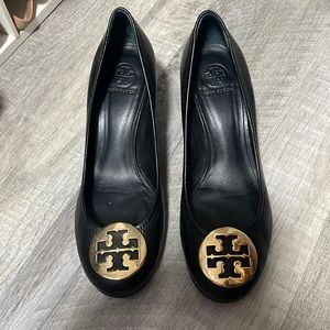 Tory Burch black wedge shoe